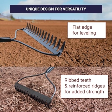 Bully Tools 92309 16-Inch Bow Rake Fiberglass Handle Steel Tines