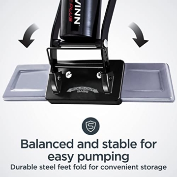 Schwinn High Pressure Foot Pump with Air Gauge and Dual Valve