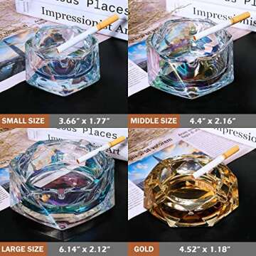 Glass Ashtray for Cigarettes, Tabletop Ashtray and Modern Decoration for Home Office Bar Restaurant ...
