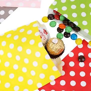 Foraineam Paper Treat Bags - 250 Pack Multi-Color Favor Bags
