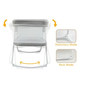 miclassic Portable All Mesh Rocking Bassinet for Newborns