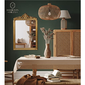 Hamilton Hills 24x36 Vintage Gold Baroque Wall Mirror