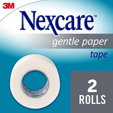 Nexcare Gentle Paper Tape, Medical Paper Tape, Secures Dressings and Lifts Away Gently - 1 In x 10 Yds, 2 Rolls of Tape