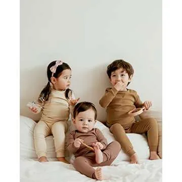 VAENAIT BABY Kids Toddler Cotton Pajamas Set - Ivory