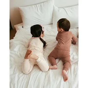 VAENAIT BABY Kids Toddler Cotton Pajamas Set - Ivory