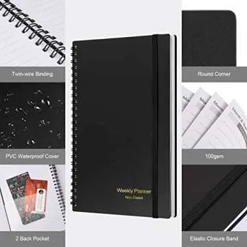 Asten Undated Weekly Planner for Goal Management and Tasks