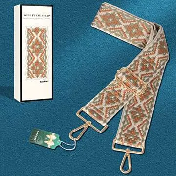 weiwei Purse Strap Crossbody Universal Guitar Strap Purse 2" Bag Straps Replacement Crossbody Retro Jacquard Shoulder Straps for Women's Handbag