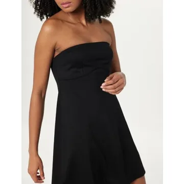 The Drop Women's Vienna Strapless Mini Dress in Black