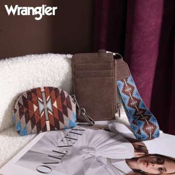 Wrangler Aztec Keychain Wristlet Wallet for Women