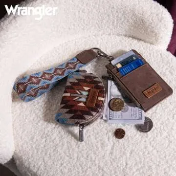 Wrangler Aztec Keychain Wristlet Wallet for Women