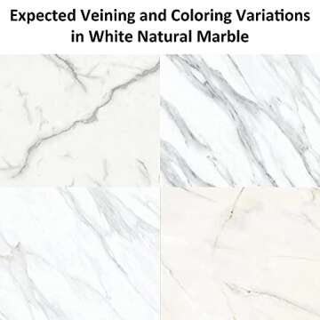 WORHE Natural Marble Soap Dishes, Italy Stone Sponge Holder for Bathroom Tub Shower Kitchen Sink, Ha...