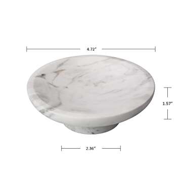 WORHE Natural Marble Soap Dishes, Italy Stone Sponge Holder for Bathroom Tub Shower Kitchen Sink, Handcraft Soap Case Organizer Trinket Plate Jewelry Tray for Home Decor Color White (DL004)