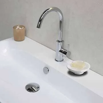 WORHE Natural Marble Soap Dishes, Italy Stone Sponge Holder for Bathroom Tub Shower Kitchen Sink, Handcraft Soap Case Organizer Trinket Plate Jewelry Tray for Home Decor Color White (DL004)