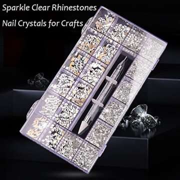 Nail Art Decorations AB Rhinestones Kit DIY Crafts Gemstones for Nail, Shoes, Clothes, Jewels (600 C...