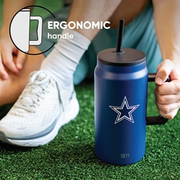Simple Modern Officially Licensed NFL 40oz Tumbler with Handle and Straw Lid | Football Thermos Gifts for Men, Women, Christmas | Trek Collection | Green Bay Packers