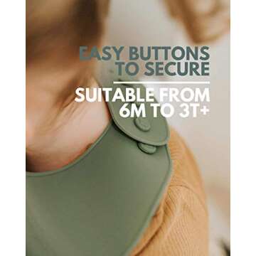 Nightingale Silicone Baby Bibs for Babies and Toddlers Set of 2 - Waterproof, Adjustable, Soft, Silicone Baby Bibs with Pocket Stops Stains - Feeding Bib for Girls or Boys - Cosmos/Nightingale