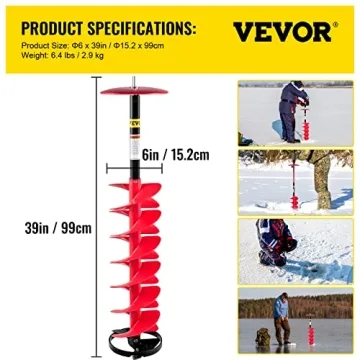 VEVOR Ice Drill Auger - Experience Effortless Ice Fishing