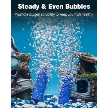 Pawfly Aquarium 2 Inch Air Stone Cylinder Blue Airstone Bubble Diffuser for Nano Air Pumps Small Fis...