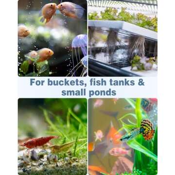 Pawfly Aquarium 2 Inch Air Stone Cylinder Blue Airstone Bubble Diffuser for Nano Air Pumps Small Fish Tanks Buckets and DWC Reservoirs, 6 Pack