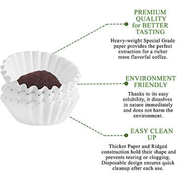 Eco-Friendly Coffee Filters for Perfect Brews, 300 Count