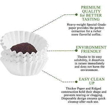 Eco-Friendly Coffee Filters for Perfect Brews, 300 Count