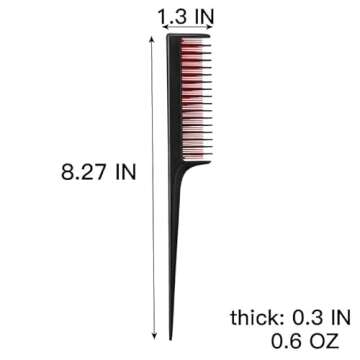 LLTGMV Hair Comb for Women, Triple Teasing Comb for Fine Hair - 8.27 IN, Hair Styling Back Comb, Tea...