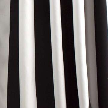 Lush Decor, Black Wilbur Stripe Light Filtering Window Curtain Panel Pair, 108" x 52", 52" W x 108" L