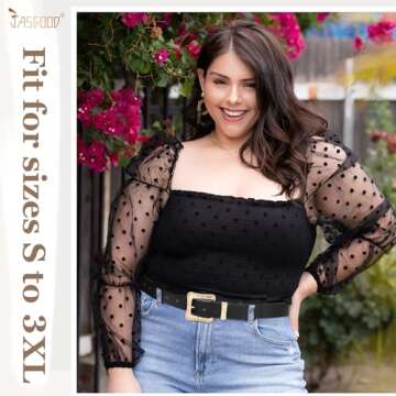 JASGOOD Plus Size Fashion Women's Leather Belt with Gold Buckle