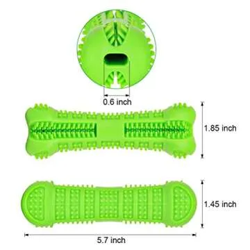 Emoly Dog Toothbrush Care Cleaning Stick - Dog Toothbrush Chew Toy Stick for Dog Dental Care- Safe, Bite Resistant Natural Rubber Toy Bone for Teeth Cleaning- Suitable for All Breed of Dogs (Green)