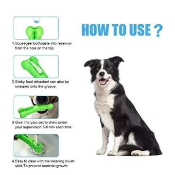 Emoly Dog Toothbrush Care Cleaning Stick - Dog Toothbrush Chew Toy Stick for Dog Dental Care- Safe, Bite Resistant Natural Rubber Toy Bone for Teeth Cleaning- Suitable for All Breed of Dogs (Green)