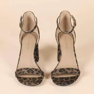 Amazon Essentials Women's High Heel Nola, Leopard Faux Suede, 9