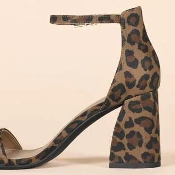 Amazon Essentials Women's High Heel Nola, Leopard Faux Suede, 9