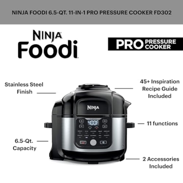 Ninja Foodi 11-in-1 Air Fryer Pressure Cooker Combo 6.5 qt