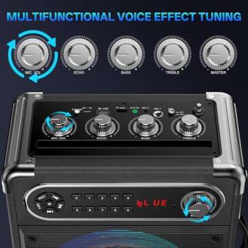 Karaoke Machine Portable Bluetooth Speaker with Microphones