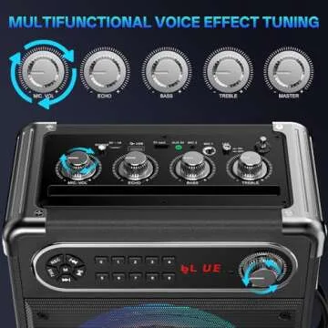 Karaoke Machine Portable Bluetooth Speaker with Microphones