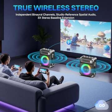 Karaoke Machine Portable Bluetooth Speaker with Microphones