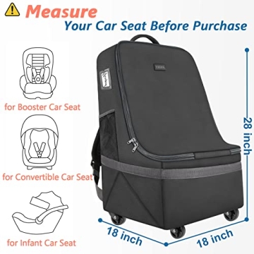 YOREPEK Car Seat Travel Bag with Wheels for Easy Travel