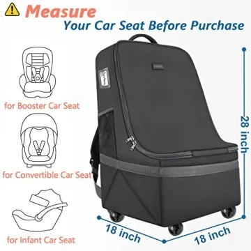 YOREPEK Car Seat Travel Bag with Wheels for Easy Travel