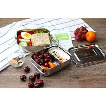 Ecozoi Leak Proof Stainless Steel Lunch Box - 3-in-1 Bento Box
