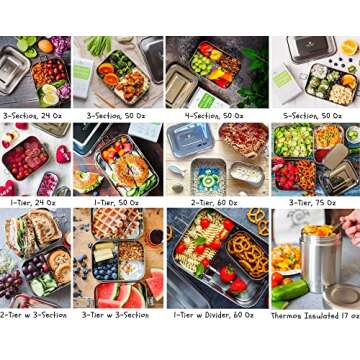 Ecozoi Leak Proof Stainless Steel Lunch Box - 3-in-1 Bento Box