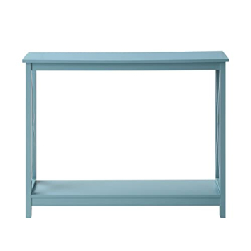 Oxford Console Table with Shelf in Sea Foam Blue