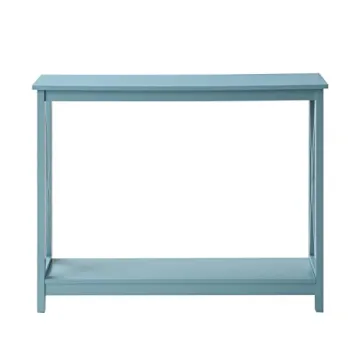 Oxford Console Table with Shelf in Sea Foam Blue