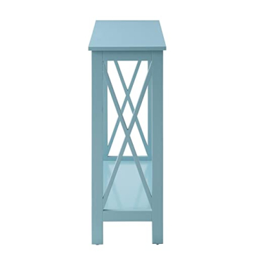Oxford Console Table with Shelf in Sea Foam Blue