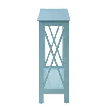 Oxford Console Table with Shelf in Sea Foam Blue