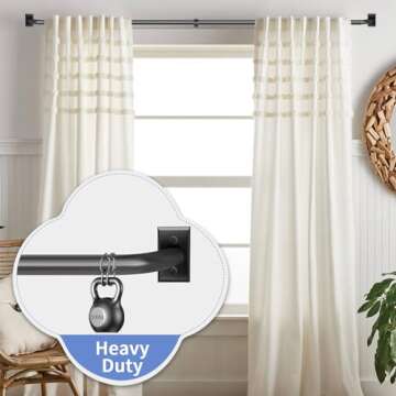 ZYRW Black Curtain Rods, Room Darkening Curtain Rods for Windows 48 to 90 Inches(4-7.5Ft), Wrap Around Curtain Rods, Heavy Duty Blackout Drapery Rod,Modern Decorative Window Treatment Rod, Matte Black