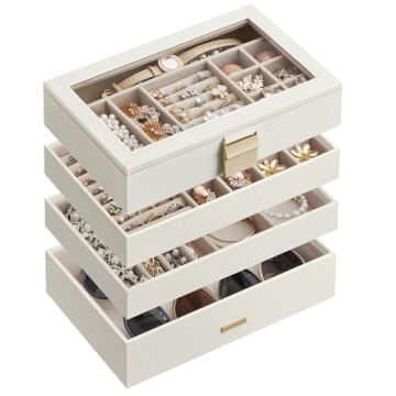 SONGMICS Elegant Stackable Jewelry Box – Customizable Storage