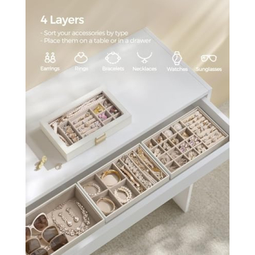 SONGMICS Elegant Stackable Jewelry Box – Customizable Storage
