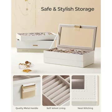 SONGMICS Elegant Stackable Jewelry Box – Customizable Storage