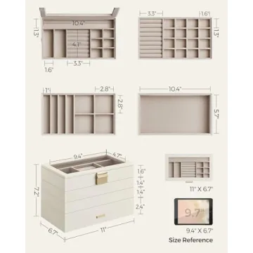 SONGMICS Elegant Stackable Jewelry Box – Customizable Storage