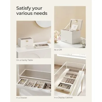 SONGMICS Elegant Stackable Jewelry Box – Customizable Storage